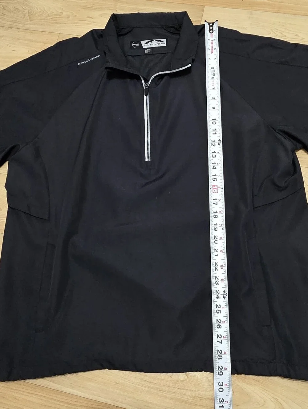 Sun Mountain Wind Wear Golf 1/4 Zip Windbreaker w/Pockets, Black, Men's L